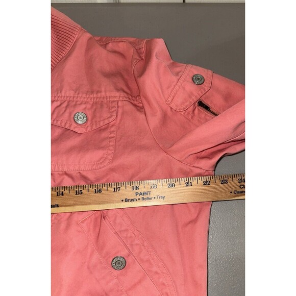 GAP Pink Bomber Stadium Snap Front Women's Jacket‎ Size XL Snaps & Pockets - Picture 8 of 11